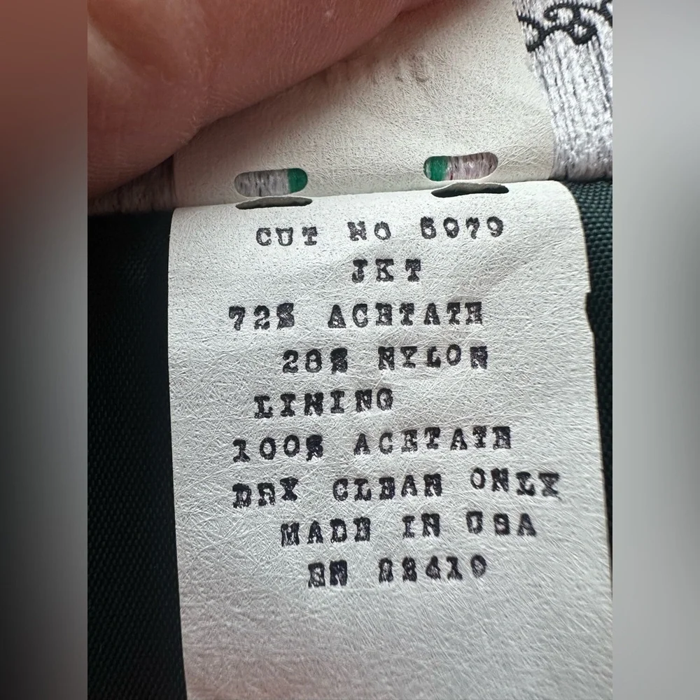 Vintage David Rose Green Velvet Jacket Gold Trim Shoulder Pads USA Large - Picture 7 of 7